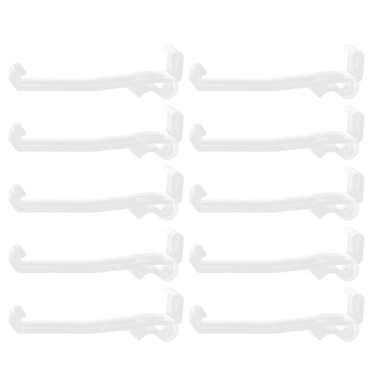 Plastic Curtain Parts Hangers Transparent Hidden Curtain Hook with 10Pcs