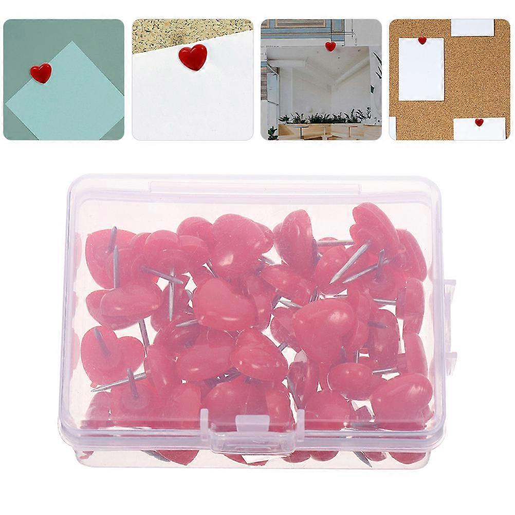 Decorative Heart Thumb Tacks for Office Board Use 300Pcs Red Pushpins