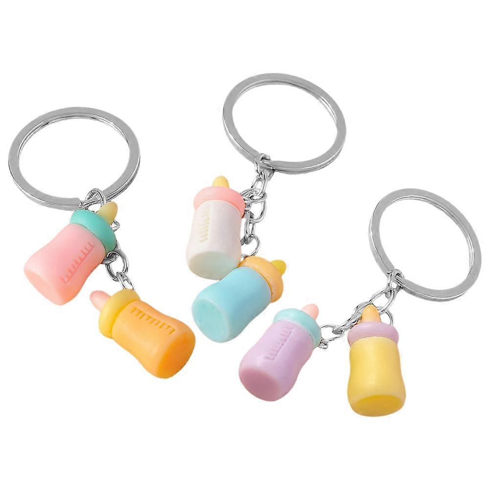 Milk Bottles Keychain Nursery Bottle for Decoration 3Pcs Hanging Bag Pendant