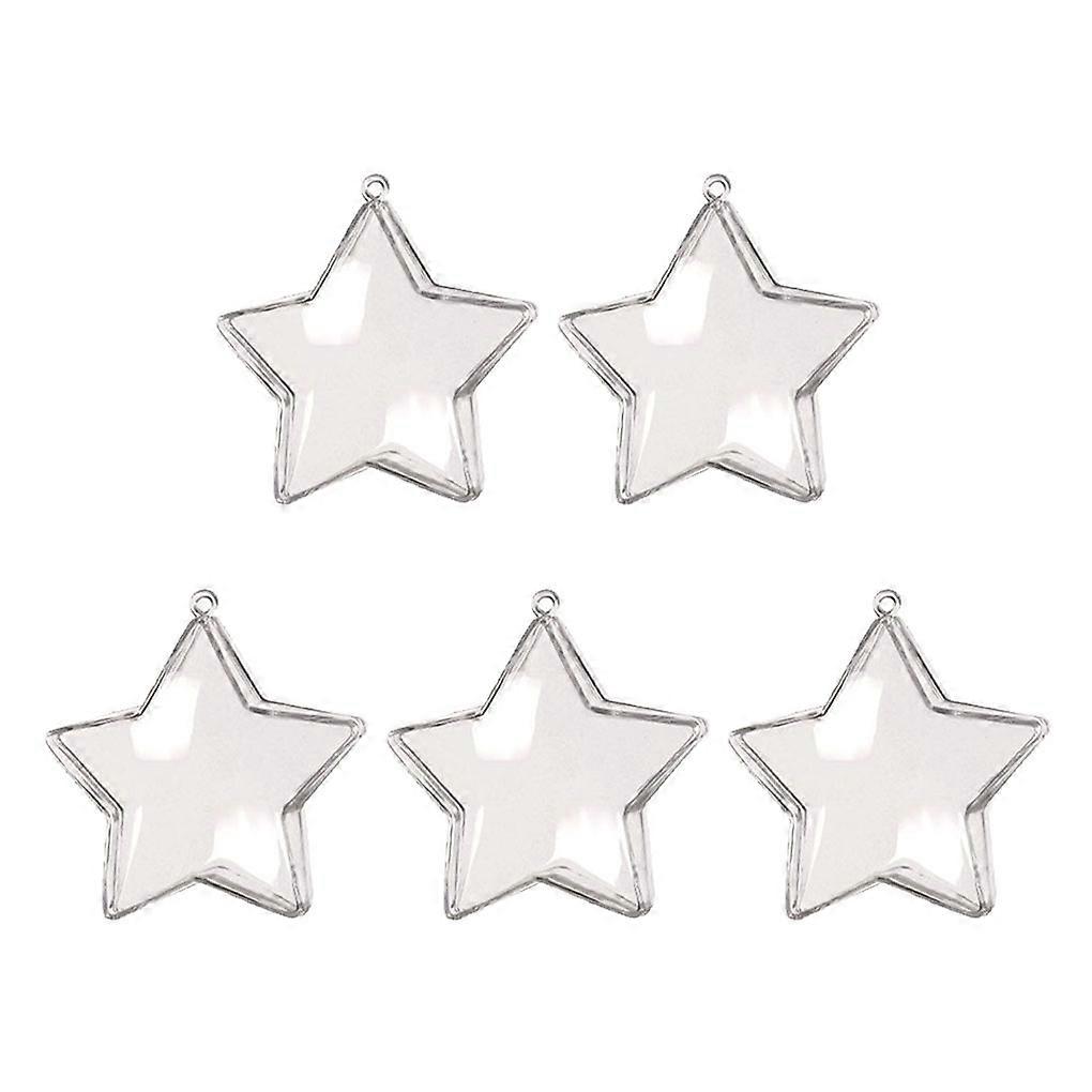 5pcs Plastic Transparent Five-pointed Star Shape Wedding Candy Box Case Decoration