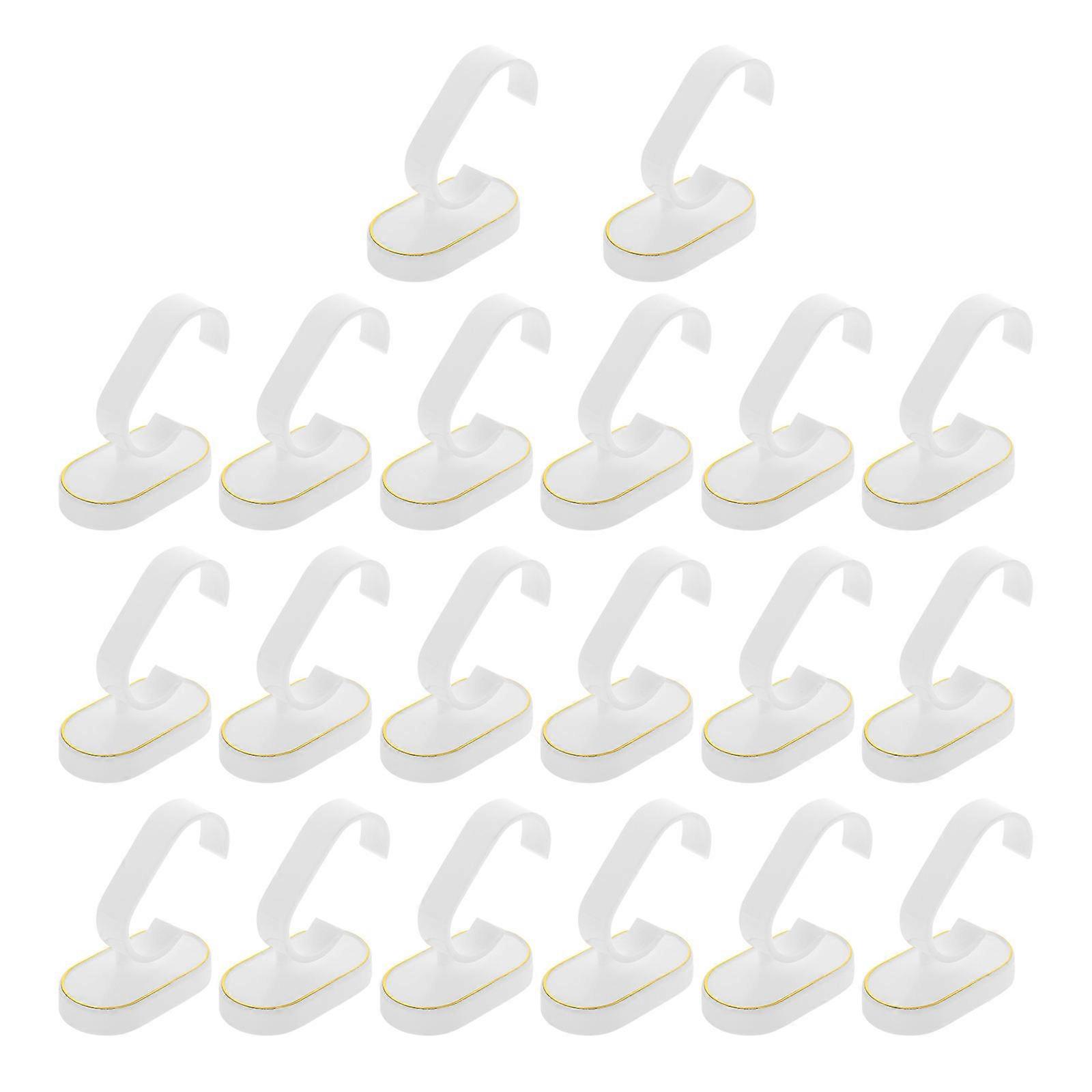 Plastic Watch Holder 20Pcs White Display Stand For Home Use Countertop Organization With Scratch Proof Feature