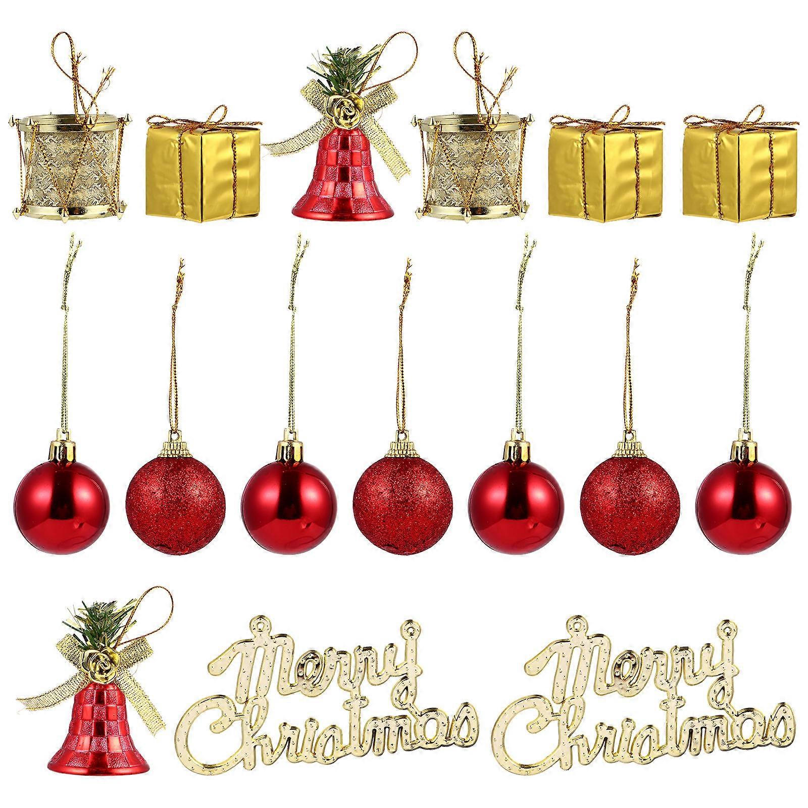 Lightweight Tree Hangings 32Pcs Red Plastic Christmas Tree Decorations Unique Hanging Set