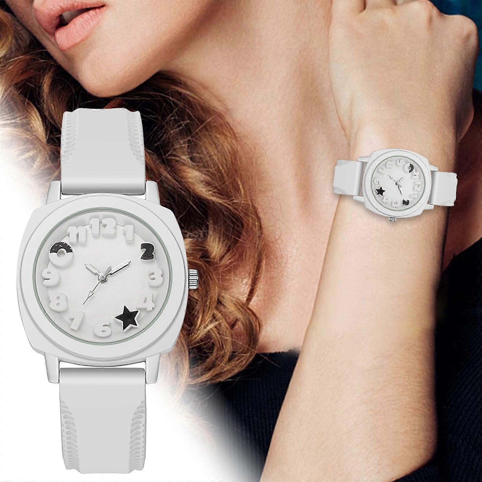 Large Square Analog Watch for Teens & Adults - Easy Read, Touchscreen, Ages 11-18, Leisure & School Use