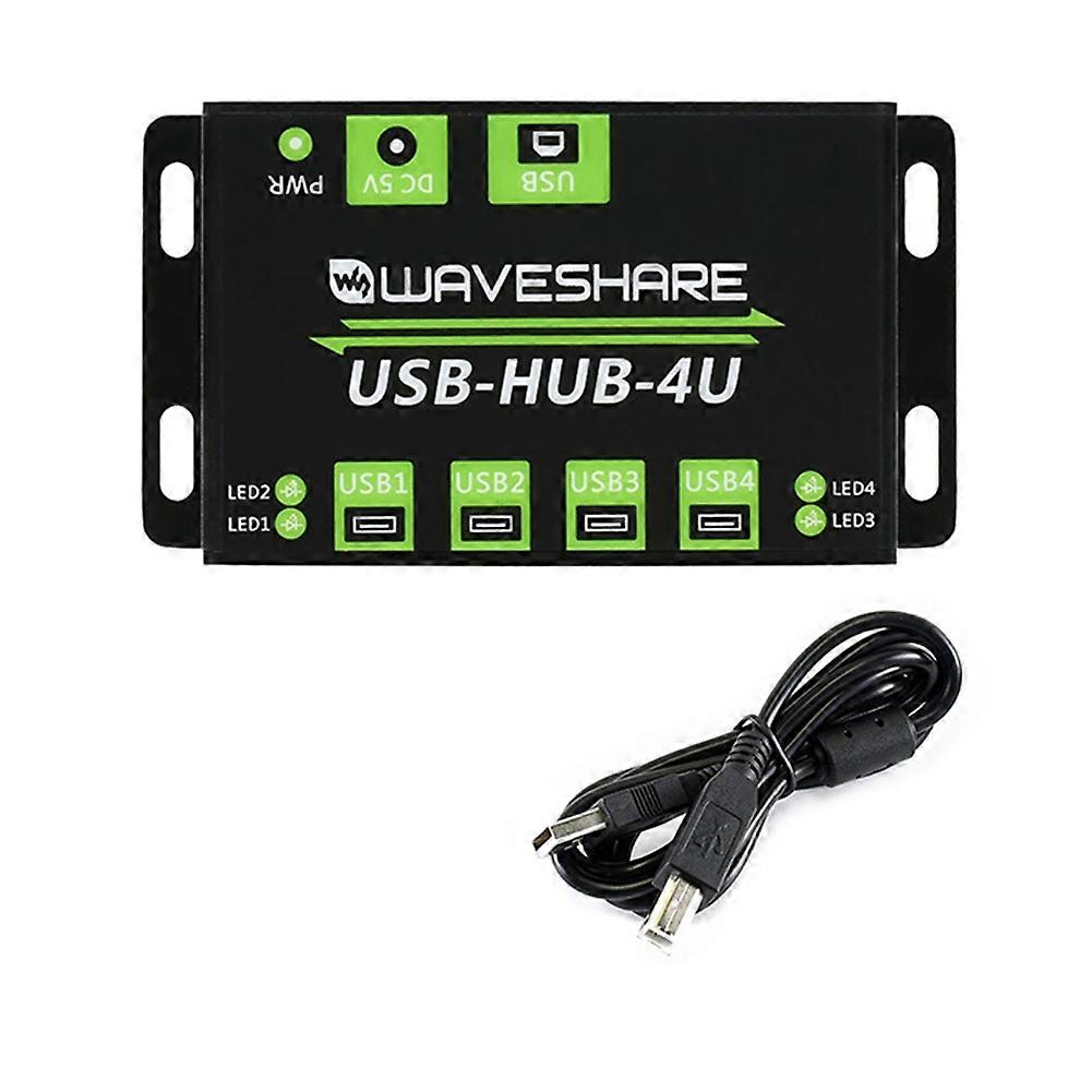 Waveshare Industrial Grade Multifunctional USB HUB Extending 3-Port USB Hub+100M Ethernet Port USB-HUB-3U-ETH with Power EU Plug