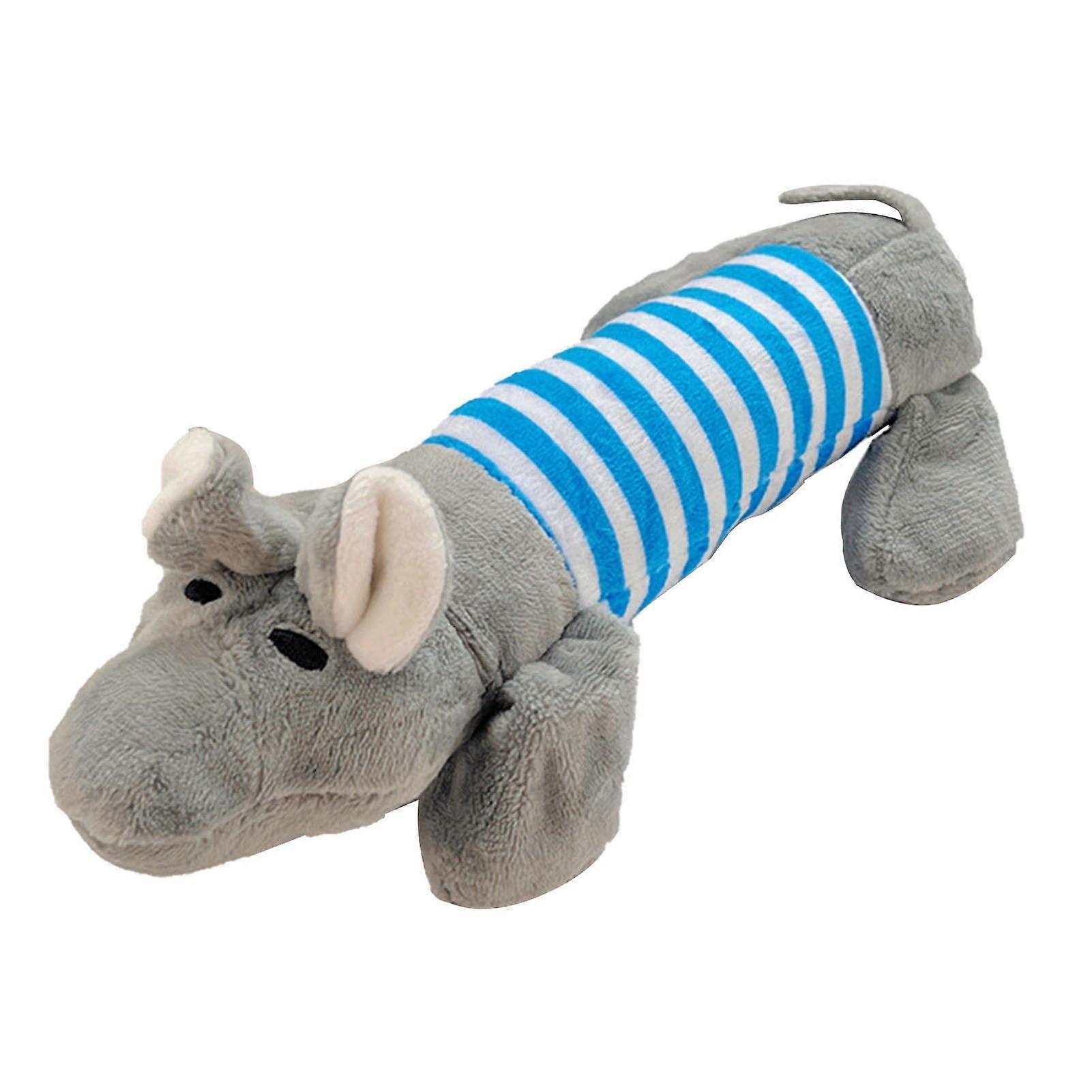 Dog Plush Toy Hippo Shape Soft Stuffed Chew Toy For Dogs And Cats Interactive Boredom Relief