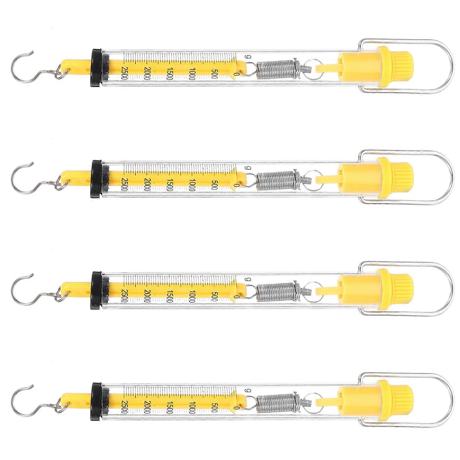 Yellow Tubular Spring Scale Newton Force Meter for Force Measuring 20Pcs