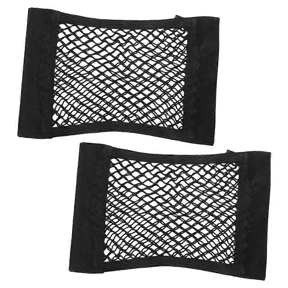 Small Trunk Organizer for Car Double Layer Mesh Net with 6Pcs for Road Trips