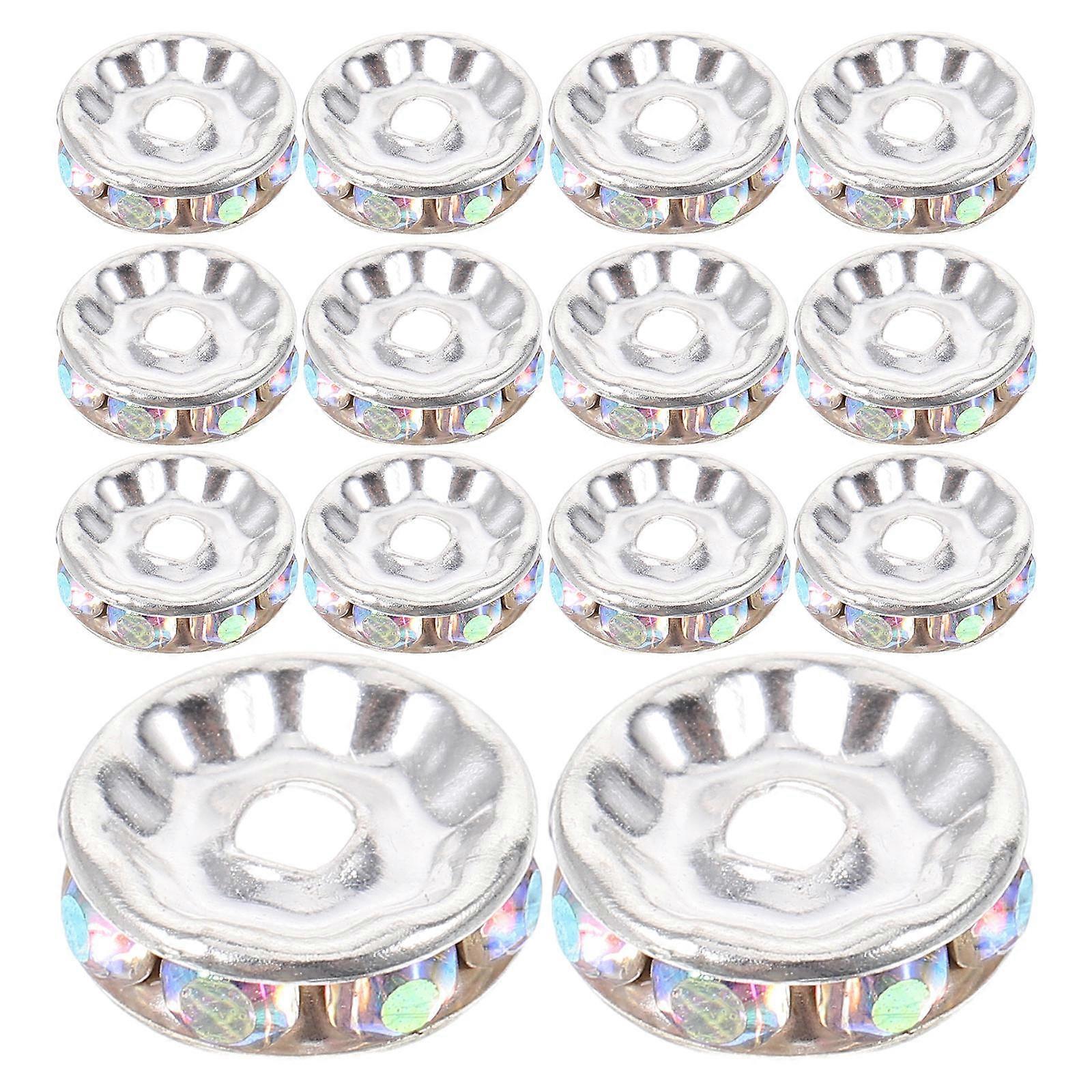 400 Pcs Multicolored Round Rhinestone Spacer Beads 10mm Ideal For Bracelet Making DIY Designs