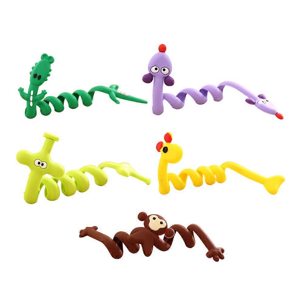 Silicone Wire Organizer Mouse Shape Cord Protection For Cellphone Charging Lines Computer Cables 9.4×0.6×0.1in 5Pcs