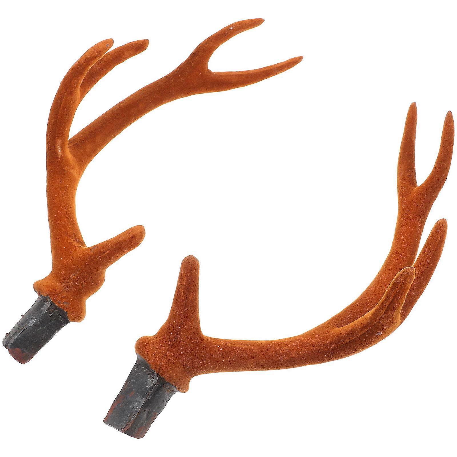 Simulation Plastic Deer Horn Antler Decor for DIY 2Pairs Accessory