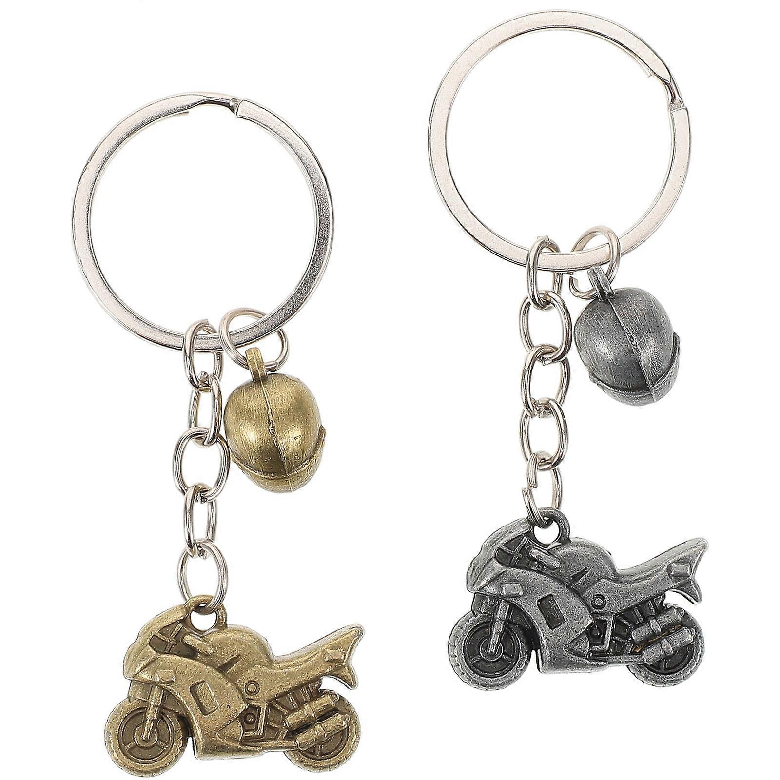 Motorcycle Keychain Antique Key Chain Ring for Decor 10Pcs Stylish Accessory