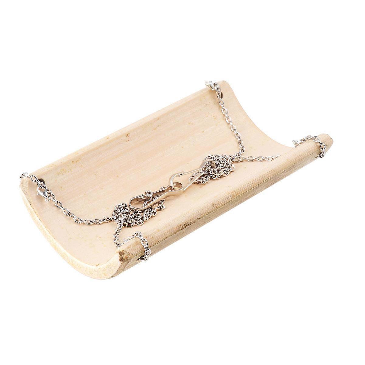 Hamster Hanging Bed Bamboo Swing for Small Pets 2Pcs Beige