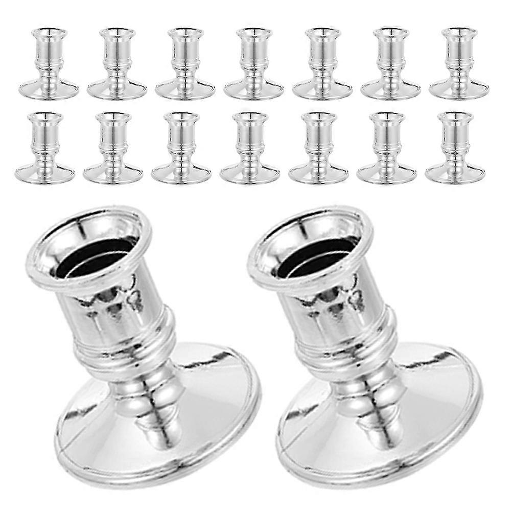 Silver Plastic Candle Holder for Wedding Reception 80Pcs Candlestick