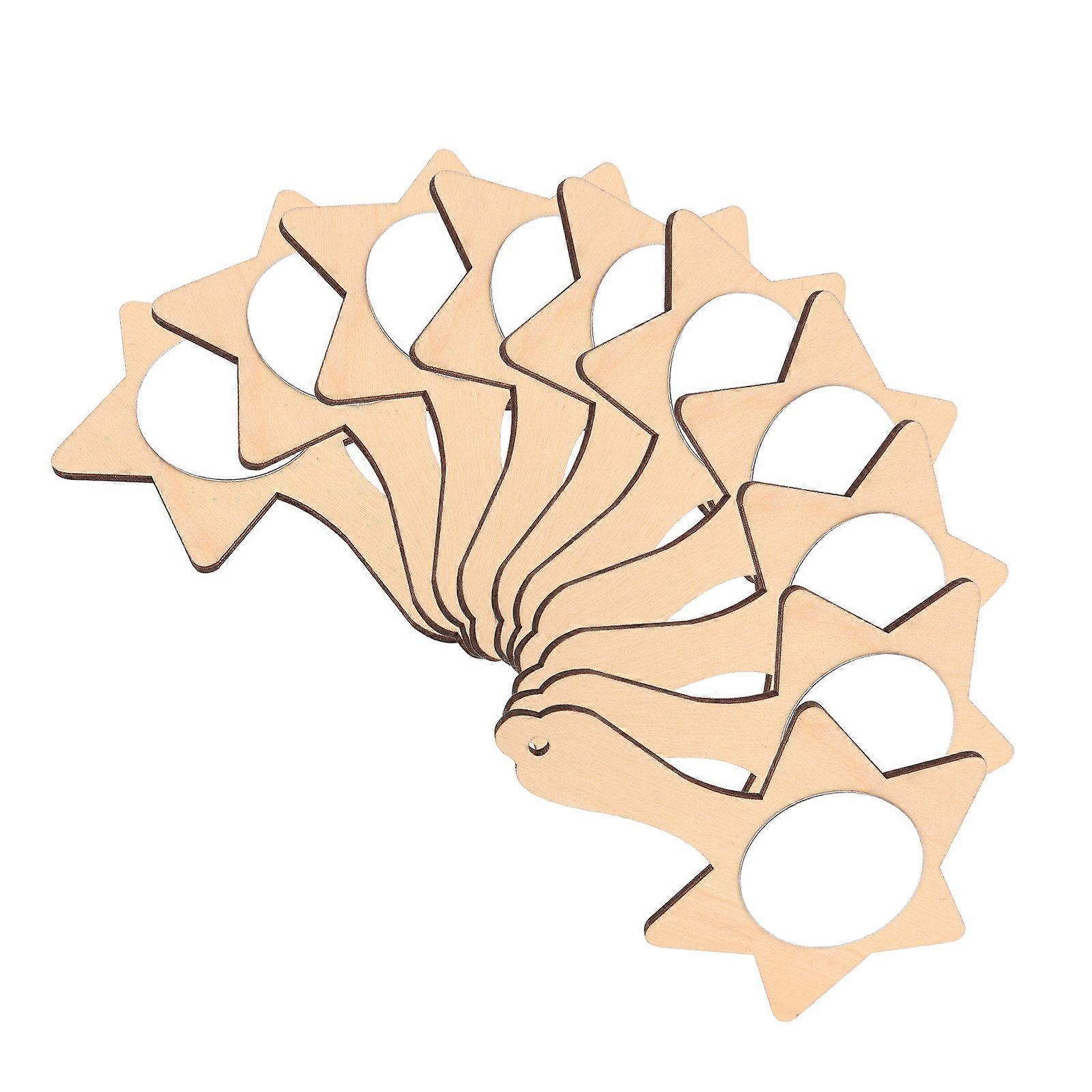 Unfinished Handheld Mirror 100Pcs DIY Wooden Mirror for Decoration