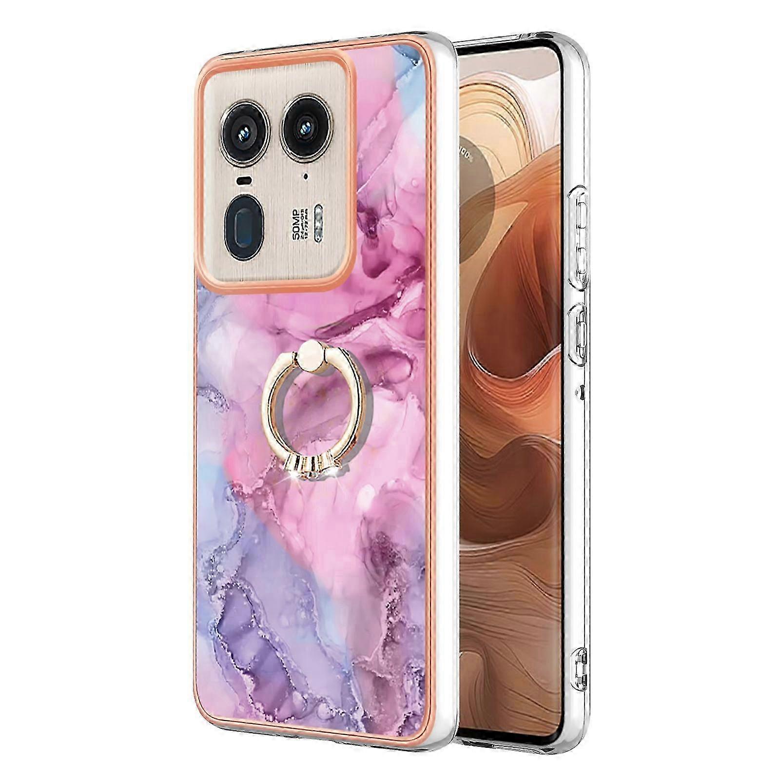 25-26 Electroplating Marble Dual-side IMD Phone Case with Ring