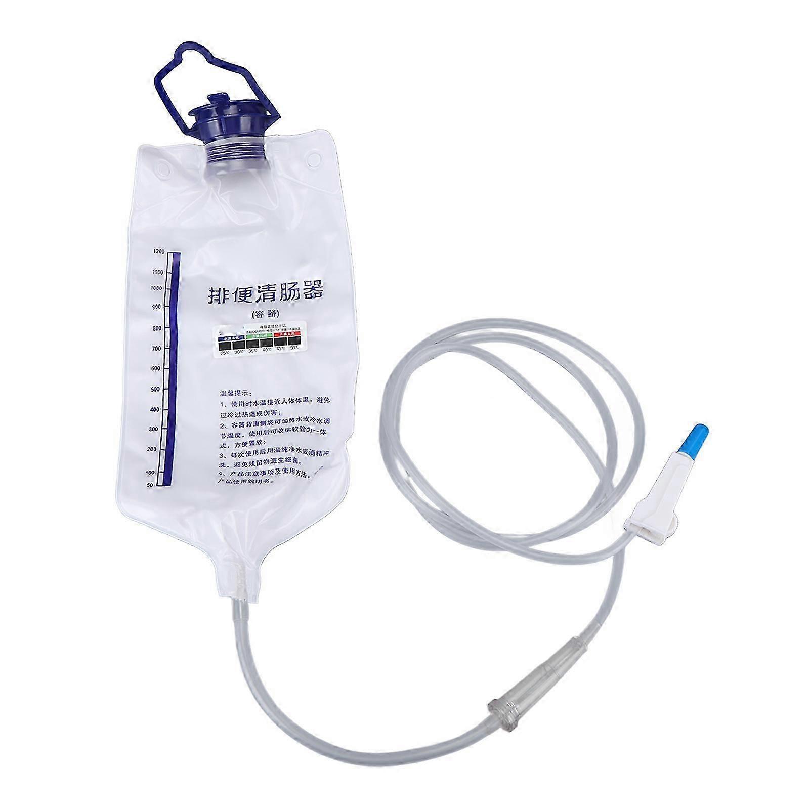 Bolsa de irrigación anal reutilizable para uso doméstico.