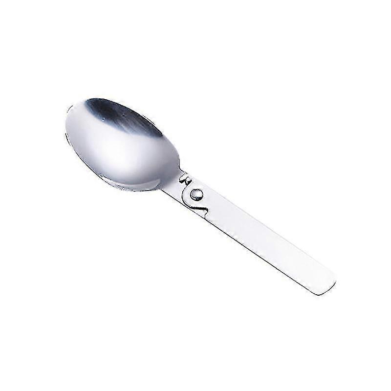 Folding Small Spoon Folding Tablespoon Portable Tableware Outdoor Camping Tableware Stainless Steel