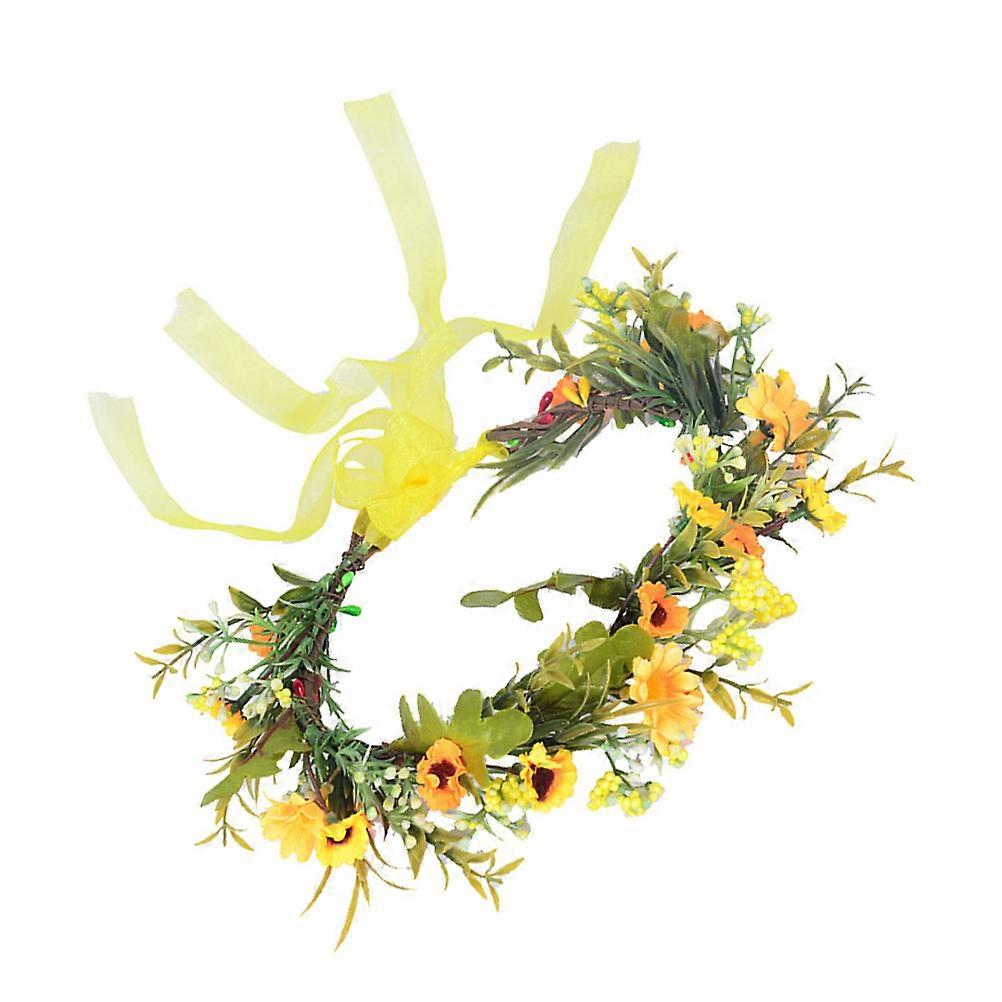 Garland Hair Accessory for Performance 2Pcs Yellow Headband