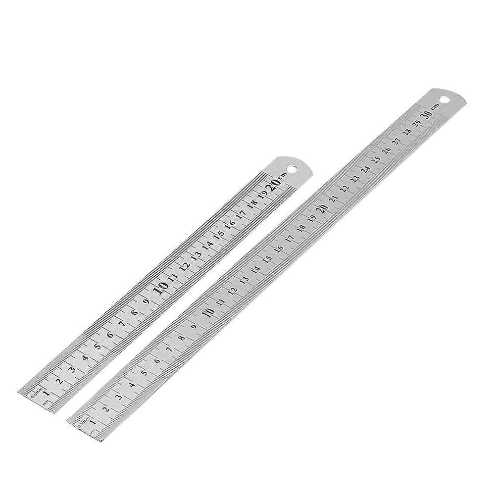 Dual Side Straight Ruler Stainless Steel for 4Pcs Set