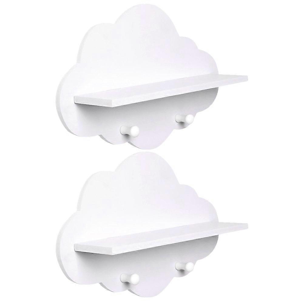 Cloud Shelf Wooden Wall Mounted Holder for Bathroom 4Pcs Easy Install