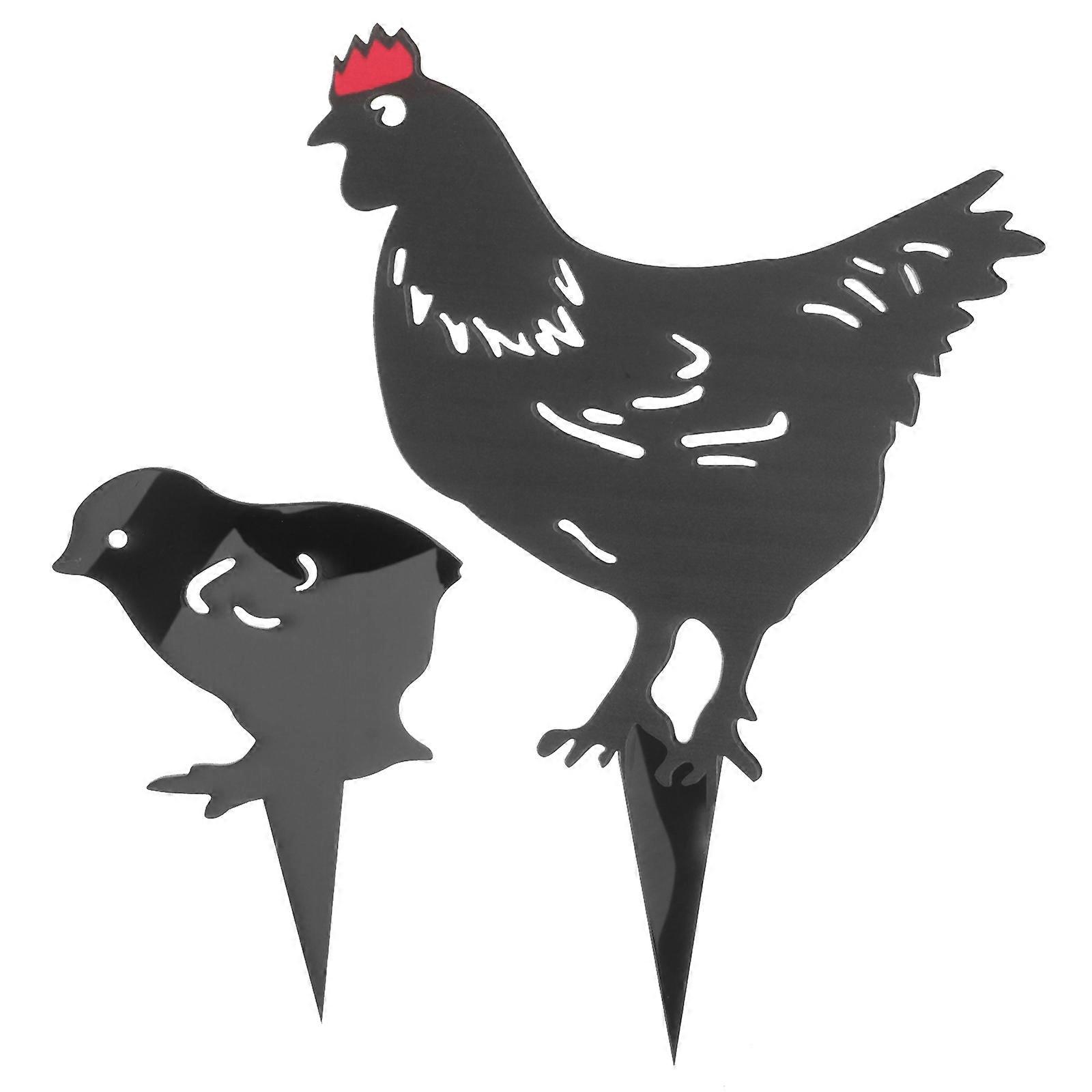 Outdoor Decoration Chicken Hen Stake 6 Pcs Assorted Color Garden Enthusiasts Durable Acrylic