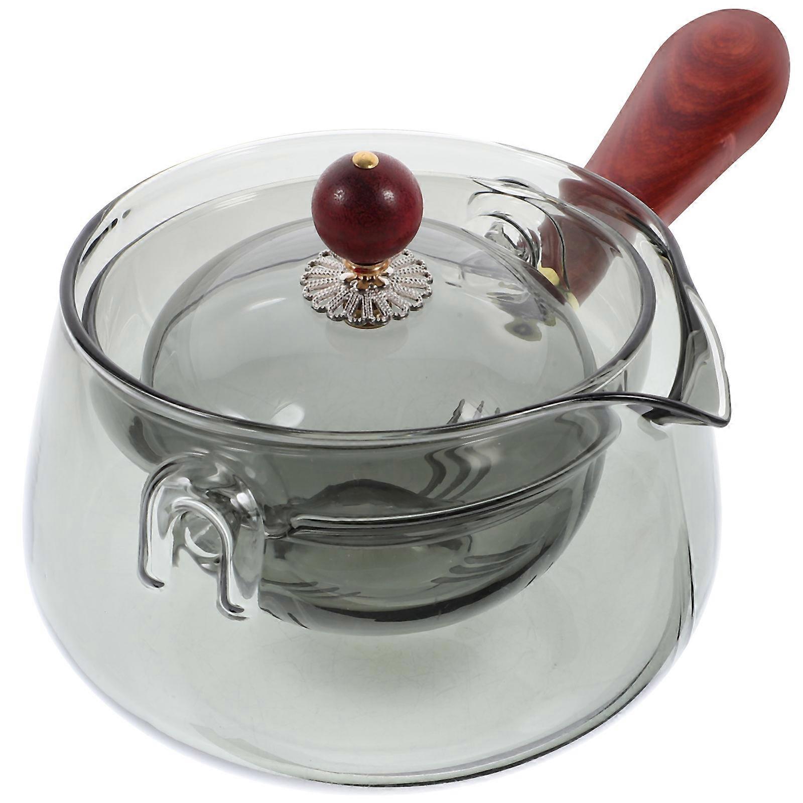 Rotating Teapot For Home Use Modern Design With Wooden Handle Tea 4Pcs