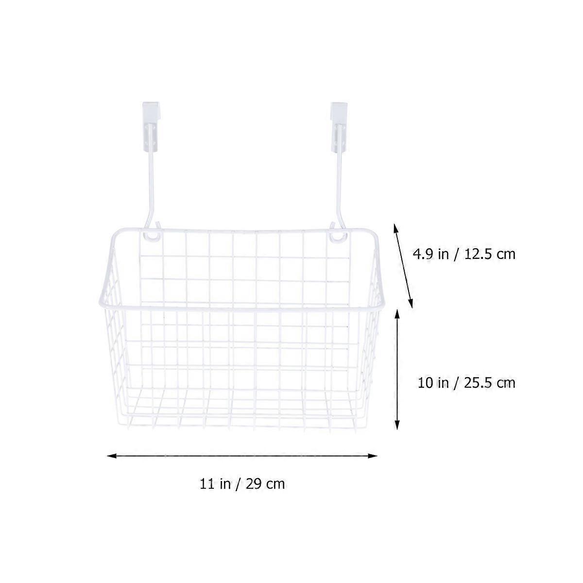 Cabinet Storage Basket Hanging Rack for Office Use White