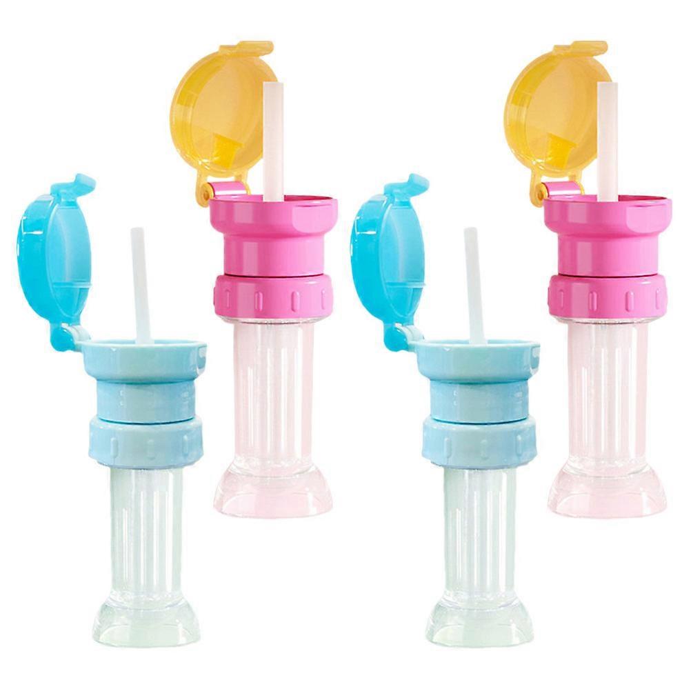 Toddler Water Bottle Adapter With Straw Prevent Choking Multi-functional 10.7x5.2cm Reusable 4Set