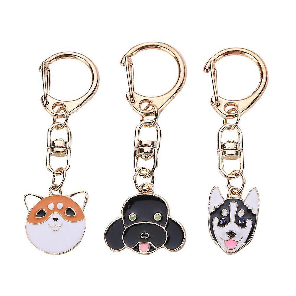Pet Dog Shape Keychains Key Ring for Decoration 6Pcs Small Gift Set