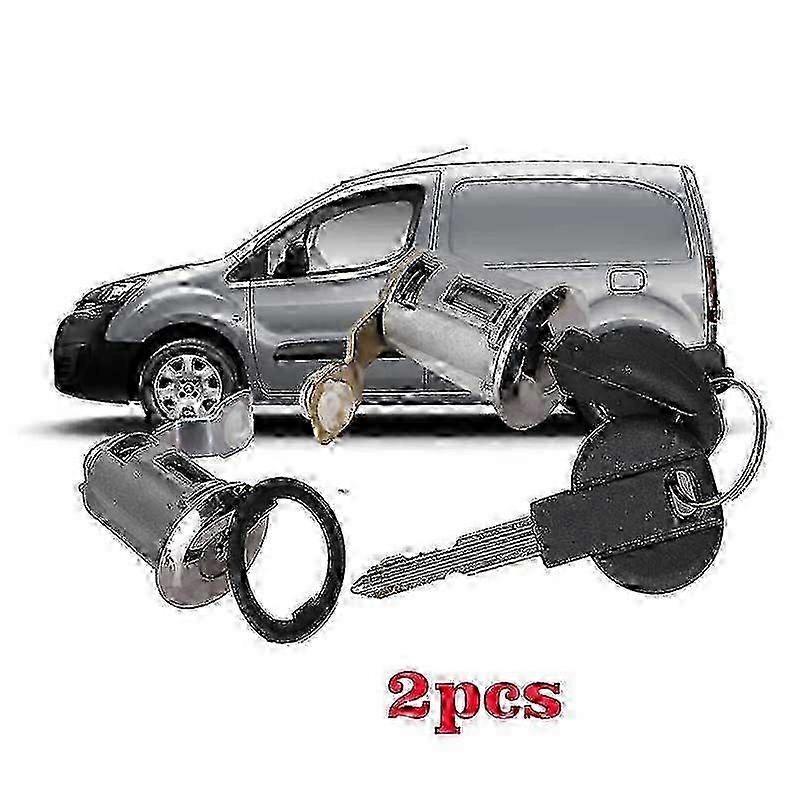 Door Lock Cylinder Set with 2 Keys for Peugeot Partner/Berlingo - 9170G3 252522 Replacement Part
