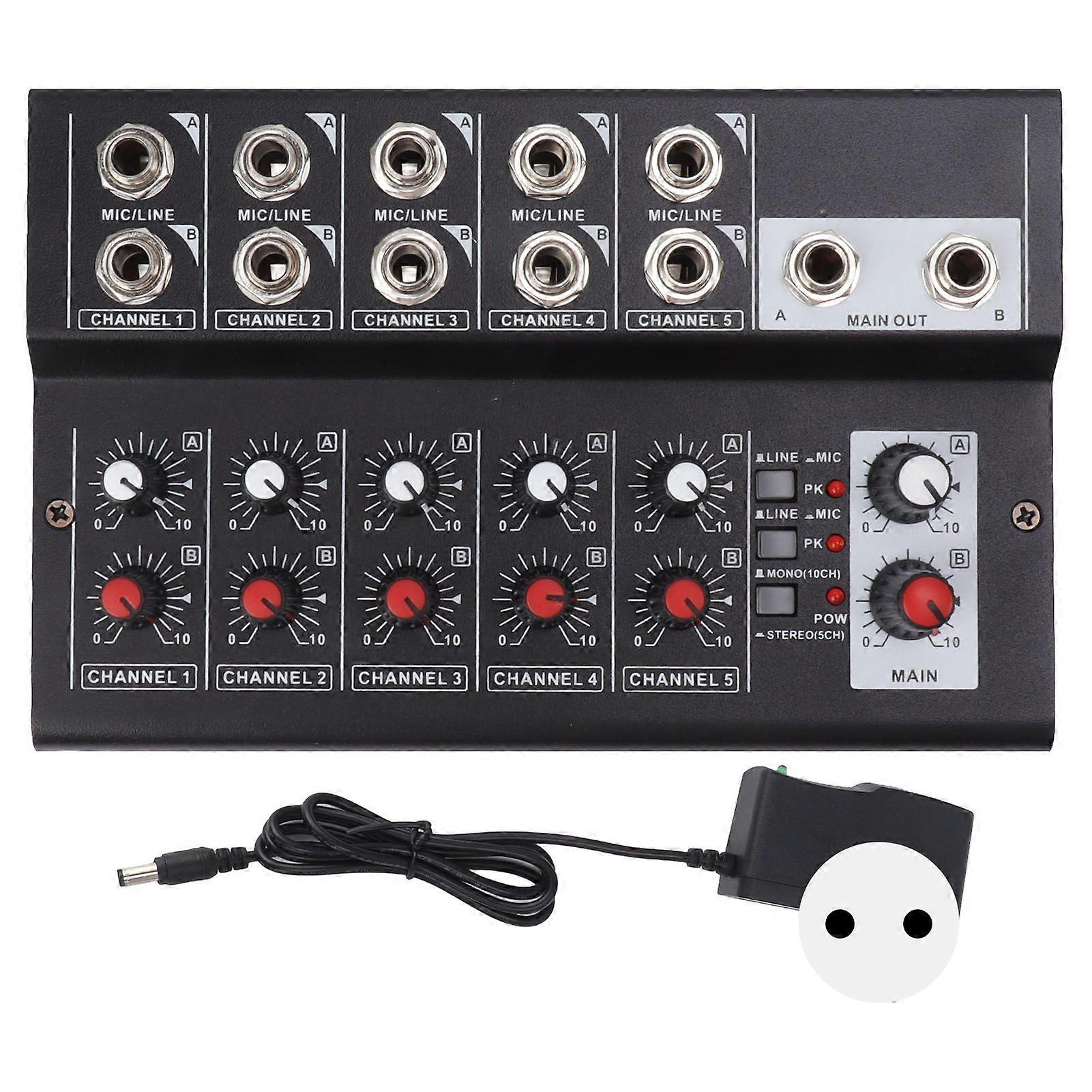 MIX5210 Sound Mixer Digital Mixer 10 Channel Compact Studio Mixer Keyboards Mixer for Home Studio Recording 100240V EU Plug