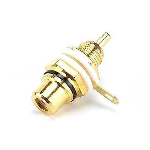 RCA Female Socket Connector Chassis Panel Mount Adapter, 1 Pair, Black, 3.5mm AV Audio Plug