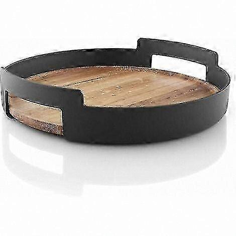 Assiette de service minimaliste moderne au design intemporel, noire