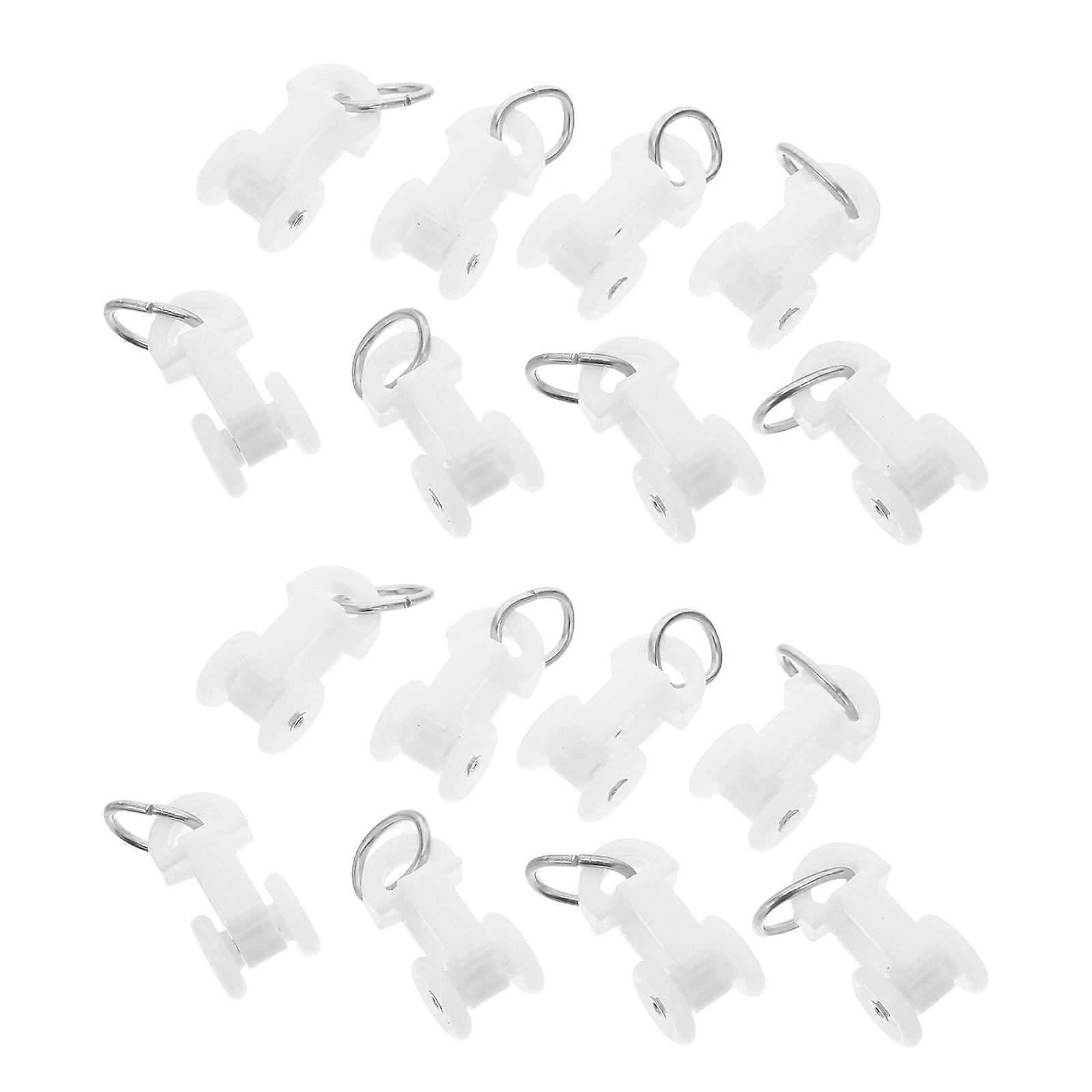 Curtain Track Rail Gliders Track Glider Rollers Hooks for Ceiling Drapes Plastic White Dual Wheel Rollers 100Pcs