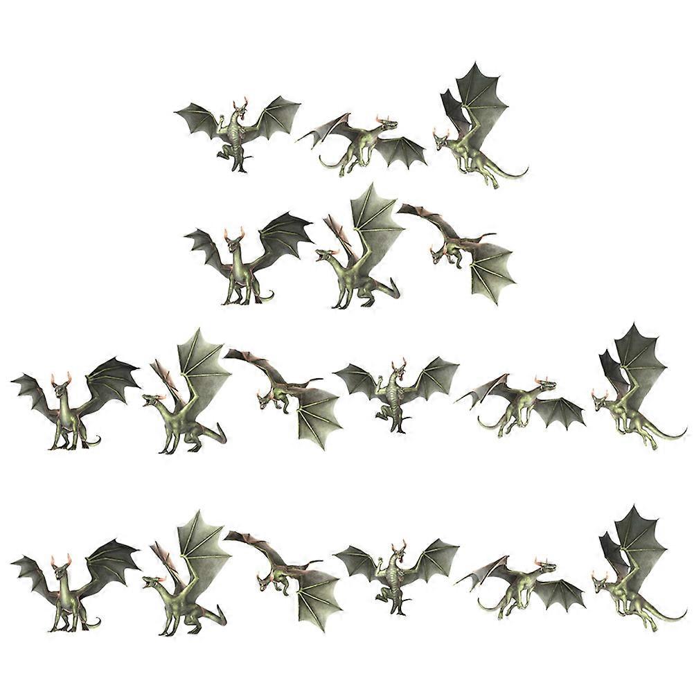 Self-Adhesive Window Decal Dragon-Pattern Static Sticker with 18Pcs for Decor