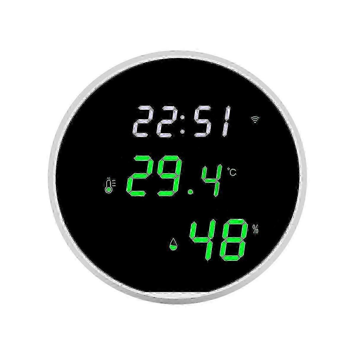 Wifi Temperature & Humidity Sensor with LED Screen, App Control & Alarm for Home Use2025