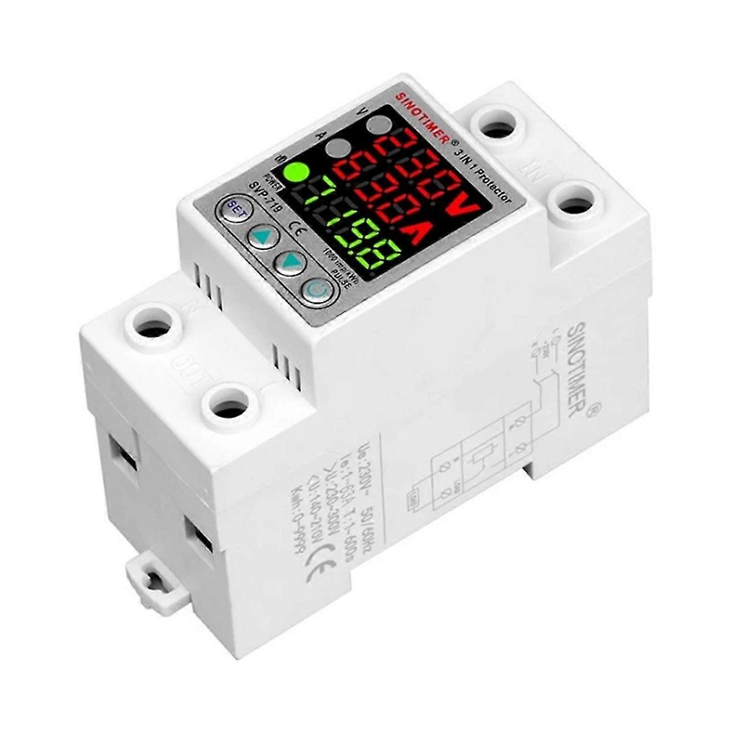 SINOTIMER 220V Adjust Voltage Relay over Under Voltage Protector over Current Limit Wattm KWH Energy