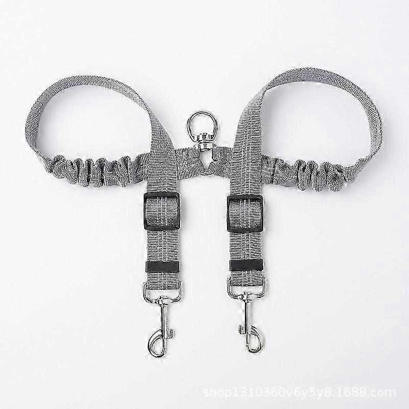 2 Dog Leash, Dog Leash for 2 Dogs, 360 Swivel No Tangle Double Walking Training Leashes for Small Dogs, Comfortable Shock Absorbing Reflective Bungee