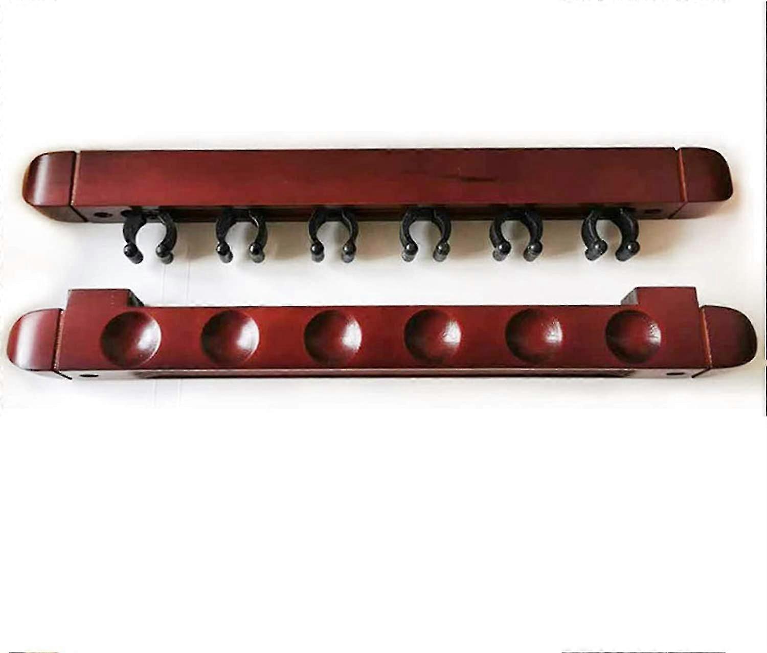 6 Pool Cue Rack, Wood Billiard Cue Rack Wall Mounted Pool Cue Rack Pool Cue Stick Holder With 6 Cue