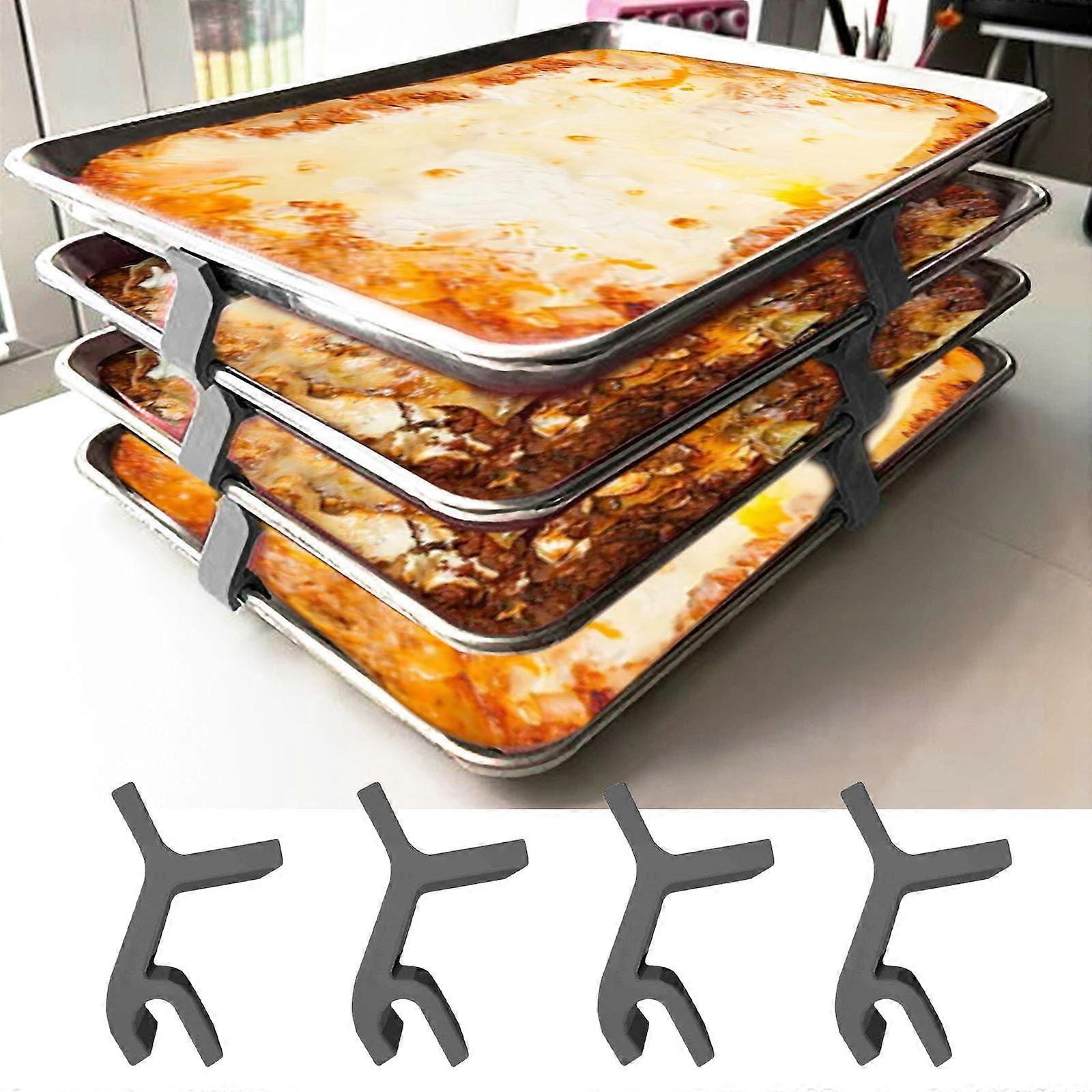 Herrnalise 4PC Baking Sheet Stackers, Tray Stackers for Sheet Pan, Dryer Trays Accessories Compatible With Baking Sheets and Trays