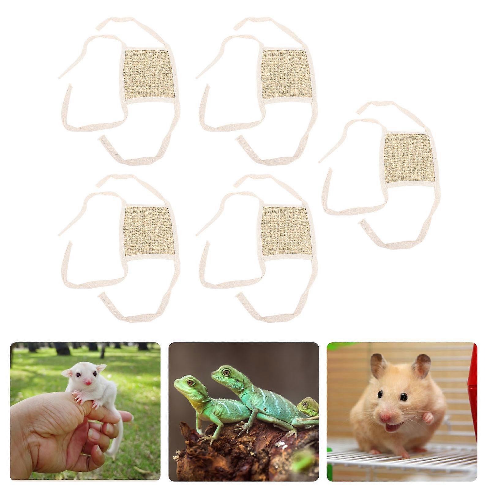 5Pcs Lizard Hammock Bed Space Saving Enhanced Liveliness Straw Braid Lizard Hanging Hammock for Sugar Glider Hamster Small 