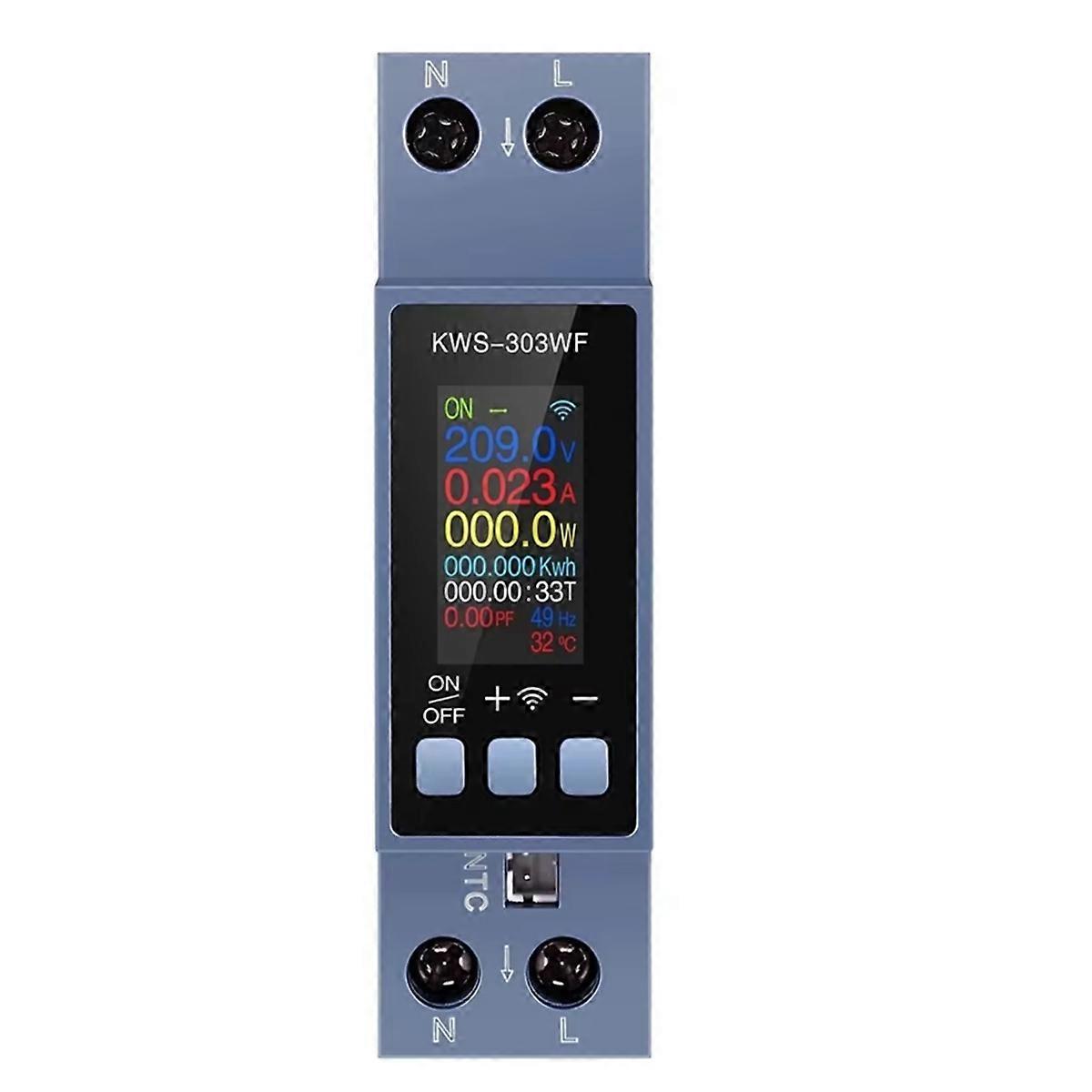 KWS-303WF Power Meter Smart Switch Energy Meter APP Control 85-290V//40A Voltage and Current Meter Electricity Meter