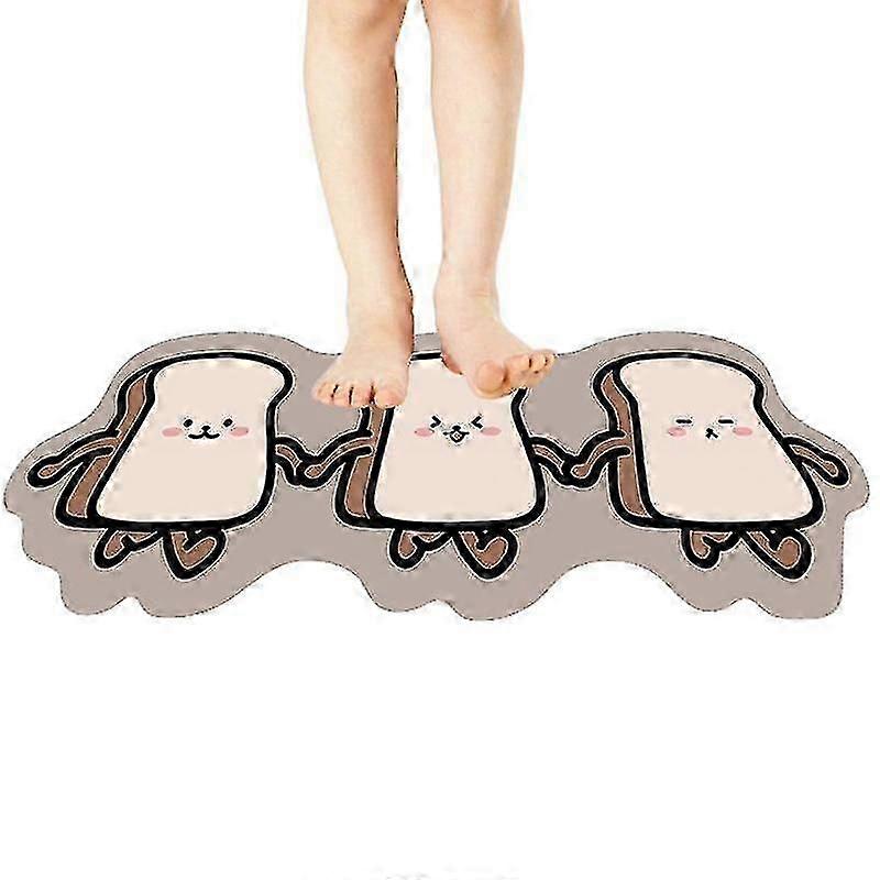 Kitchen Floor Mat Reusable Irregular Toast Shape Carpet Anti Fatigue Cushioned Mats For Laundry