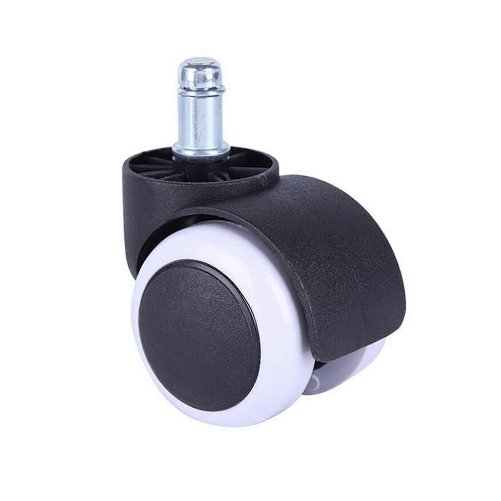 Office Chair Casters Rubber FloorProtecting 50 Mm Castor Wheels, Set of 5, Standard Stem Size 11 X 22 Mm, White