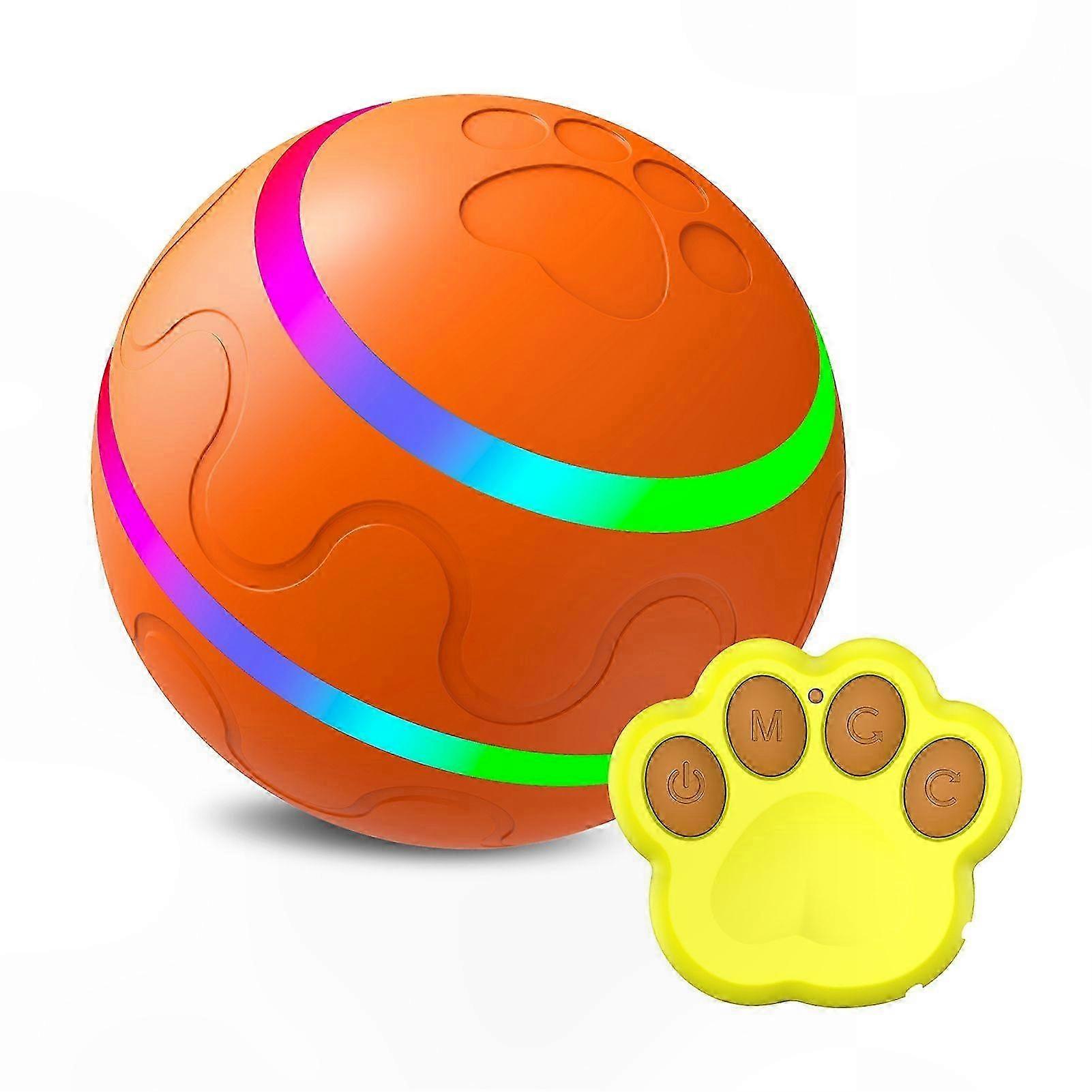 Interactive Pet Ball with Light, USB Rechargeable Automatic Rolling Toy for Dogs and Cats