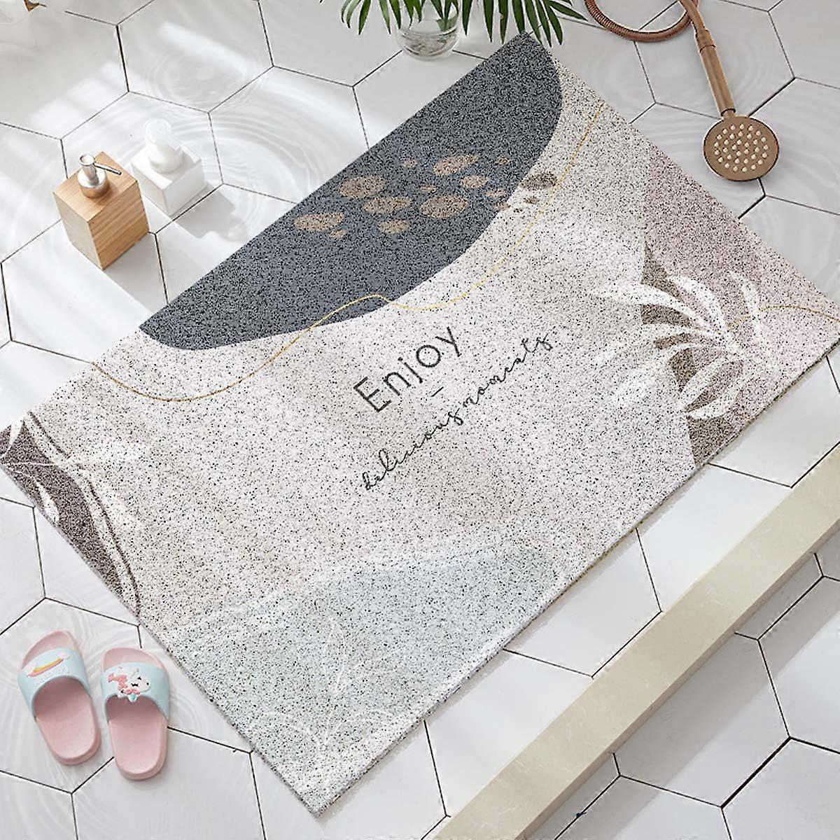 Non Slip Loofah Shower Mat 60x120 Cm White Rectangular PVC Bath Mat