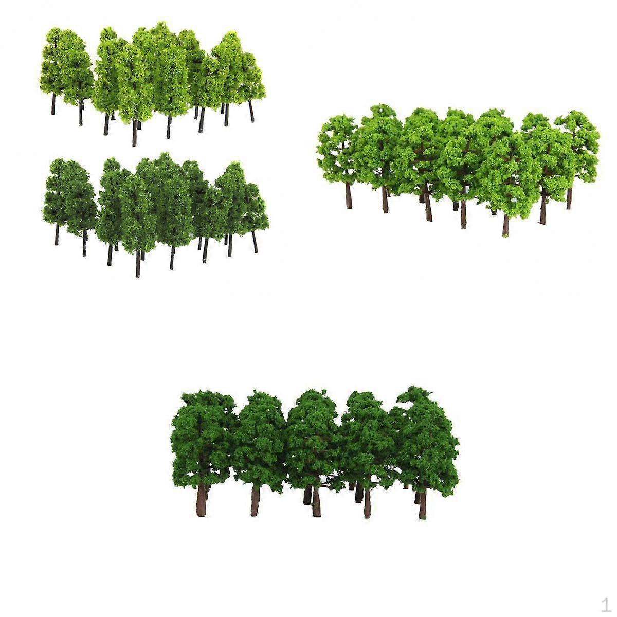 60x Plastic Train Model Multi Scale Tree Set Railway Wargame Foliage HO