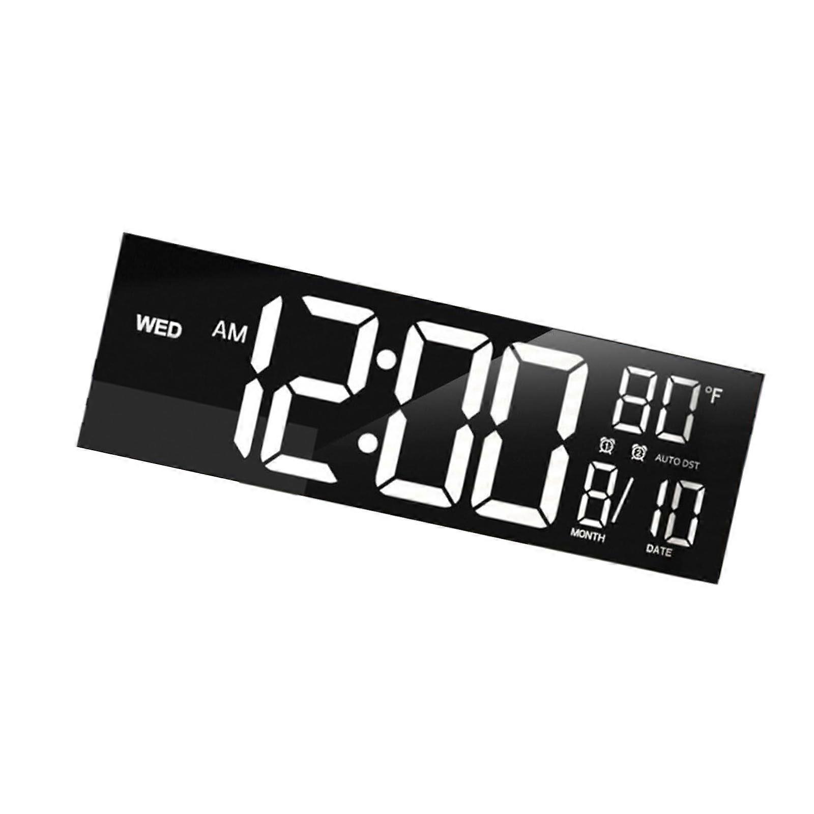 Modern LED Digitals Clock 16" with Light, 11 Scene, Big Display, Two Alarm Function, and Room Temperature Feature  Black