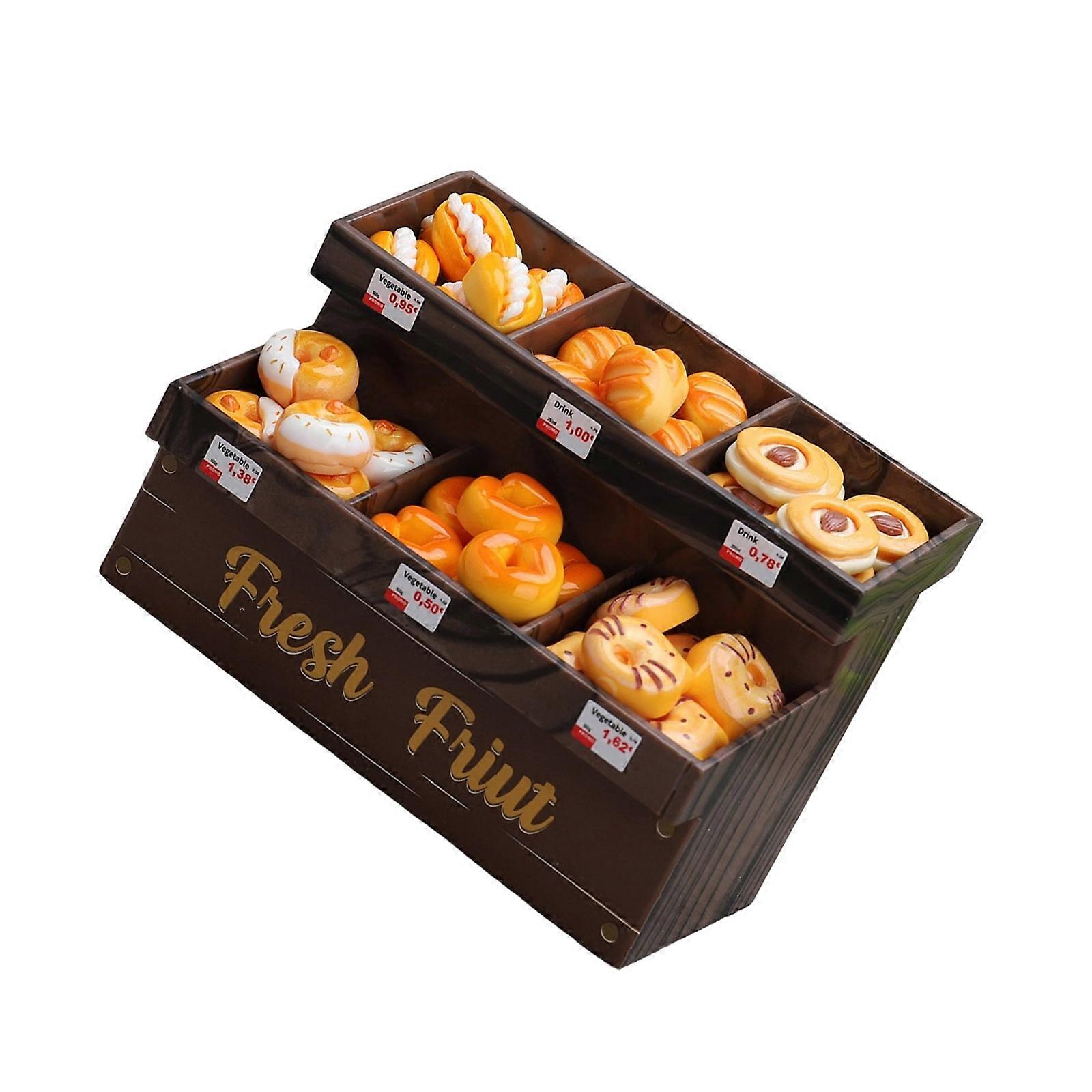 Realistic Dollhouses Cake Display Shelf Plastic Structure Compatible With Miniature Furniture  brown