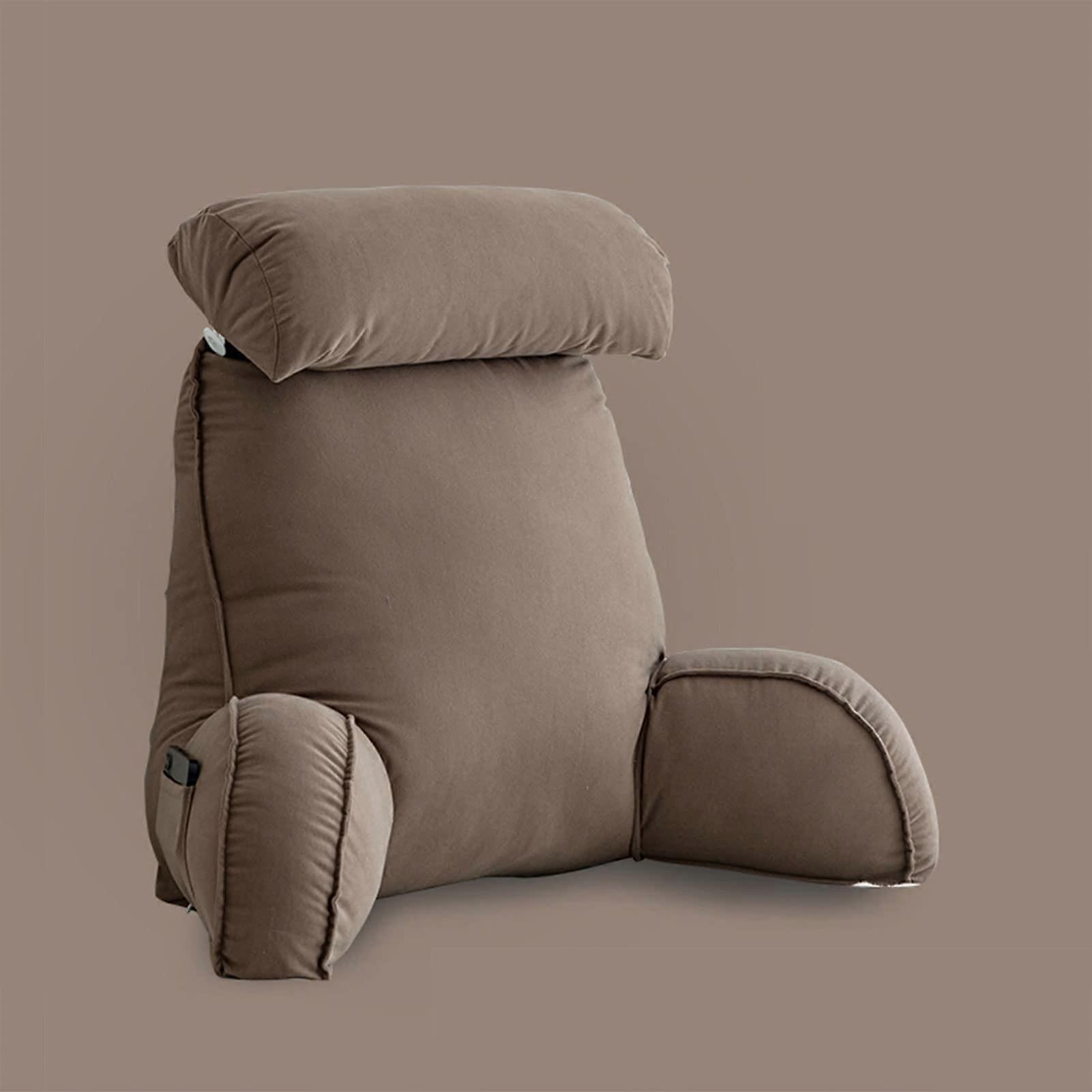 Reading Pillow with Arms and Removable Cover for Bed Back Support with Neck Pillow for Reading and TV